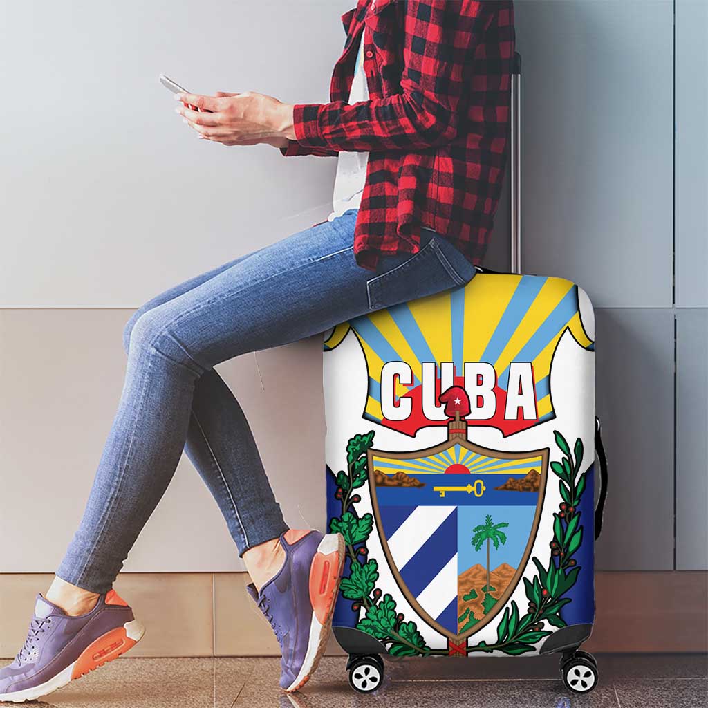 Cuba Coat of Arms Luggage Cover Colorful Cuban Flag Shield with Red Yellow Blue Patriotic Design TS04