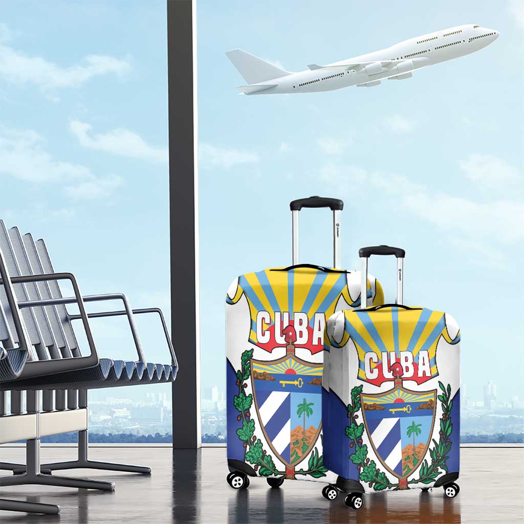 Cuba Coat of Arms Luggage Cover Colorful Cuban Flag Shield with Red Yellow Blue Patriotic Design TS04