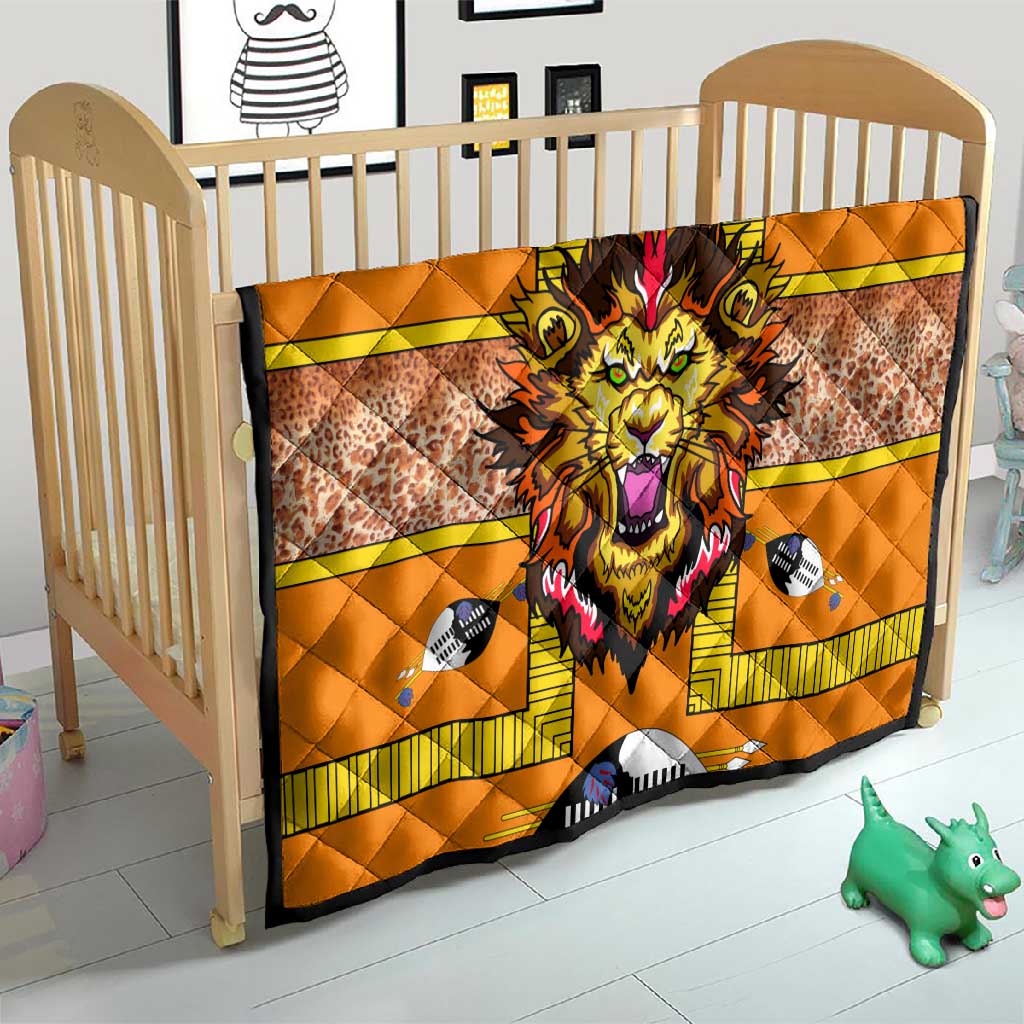 Swaziland Eswatini Quilt Lion Shield and Leopard Print Tribal Design TS04