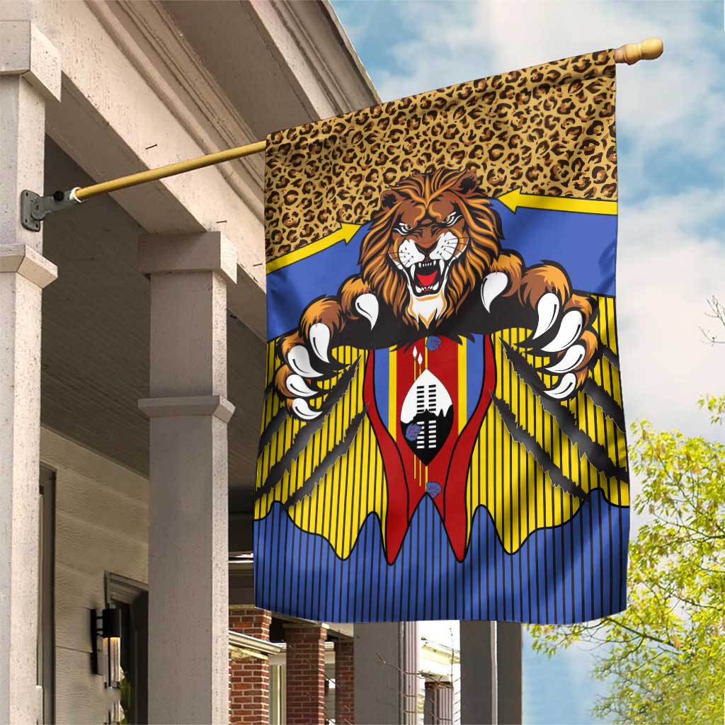 Swaziland Eswatini Garden Flag Coat of Arms Lion Elephant Shield Leopard Print Design TS04