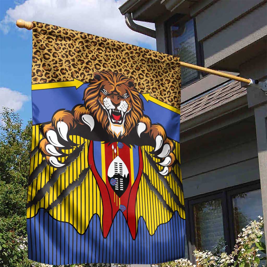 Swaziland Eswatini Garden Flag Coat of Arms Lion Elephant Shield Leopard Print Design TS04