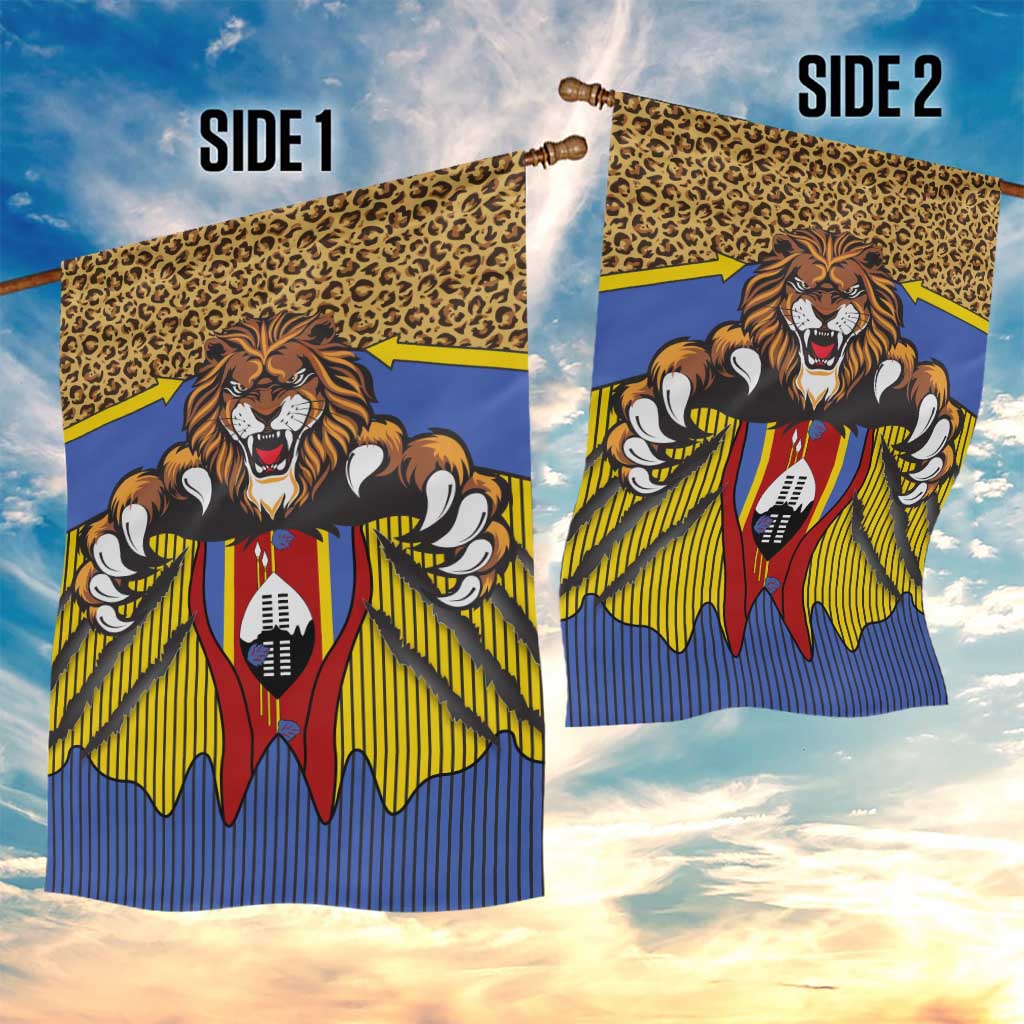Swaziland Eswatini Garden Flag Coat of Arms Lion Elephant Shield Leopard Print Design TS04