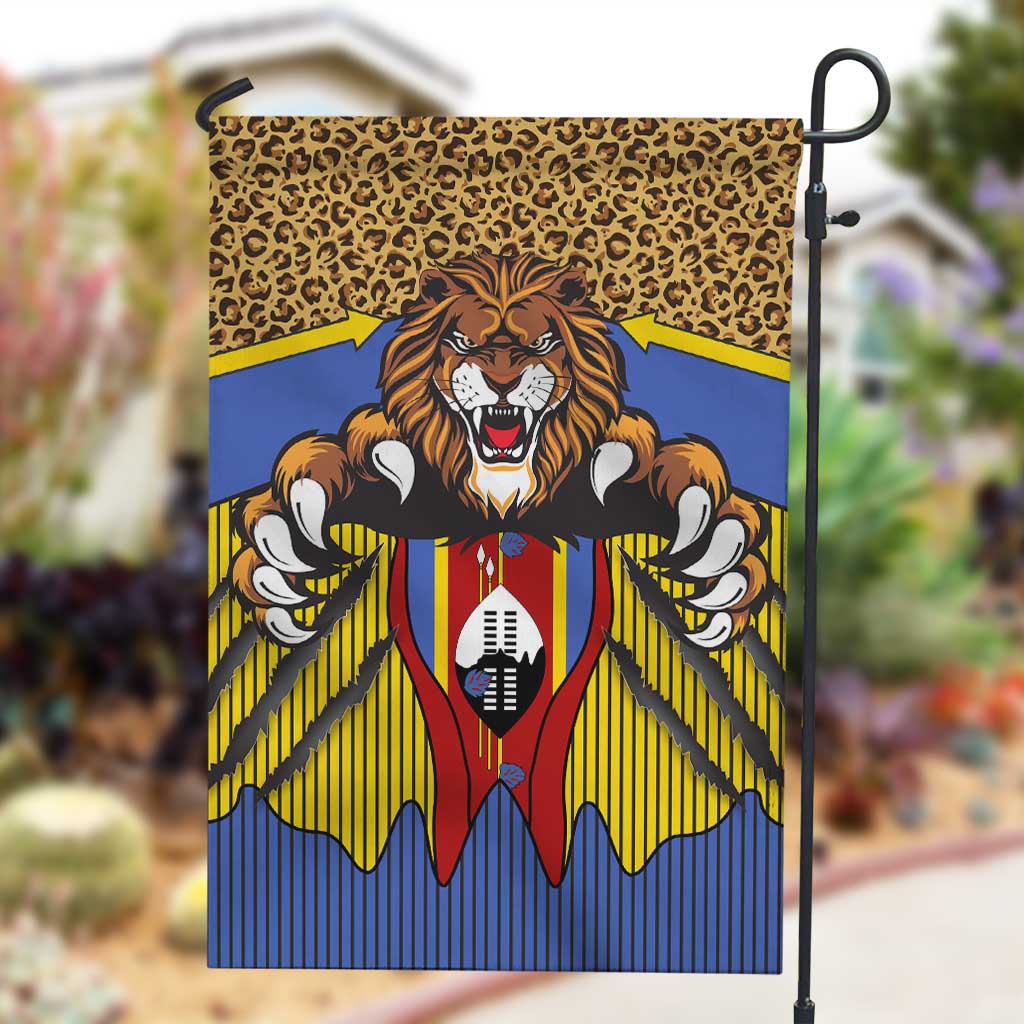 Swaziland Eswatini Garden Flag Coat of Arms Lion Elephant Shield Leopard Print Design TS04