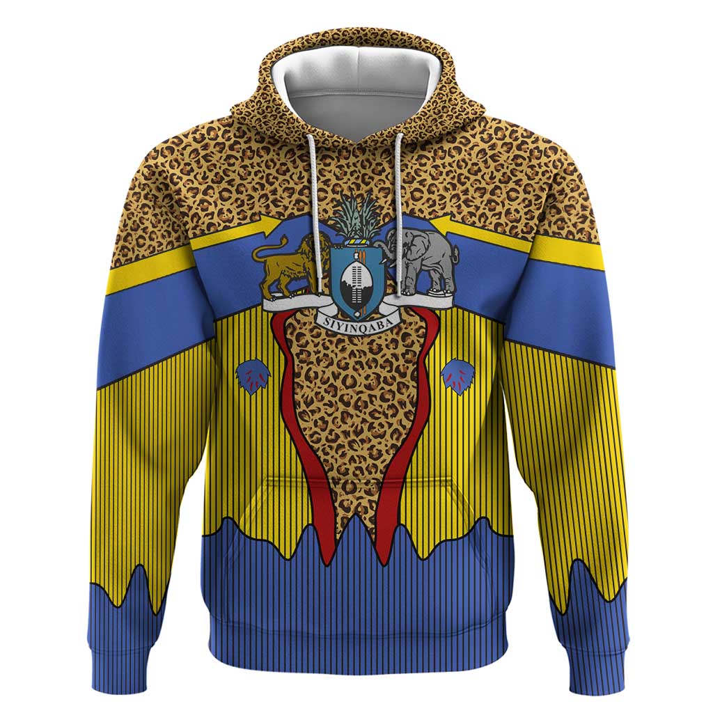 Swaziland Hoodie Coat of Arms Lion Elephant Shield Leopard Print Design TS04