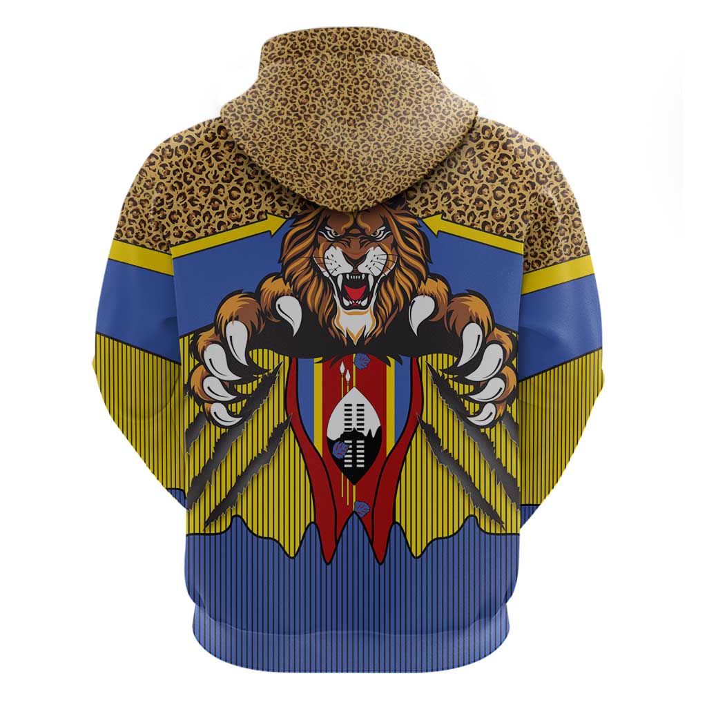 Swaziland Hoodie Coat of Arms Lion Elephant Shield Leopard Print Design TS04
