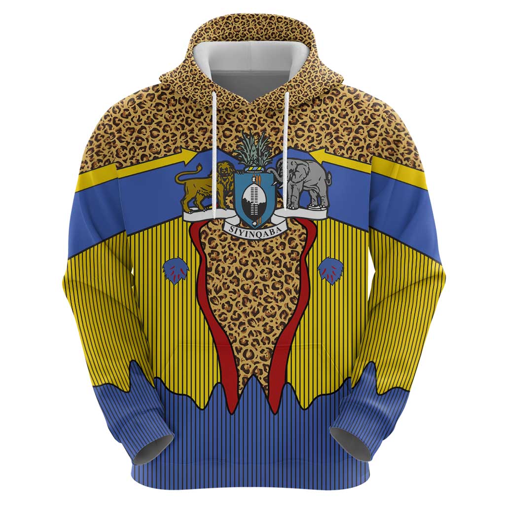 Swaziland Hoodie Coat of Arms Lion Elephant Shield Leopard Print Design TS04