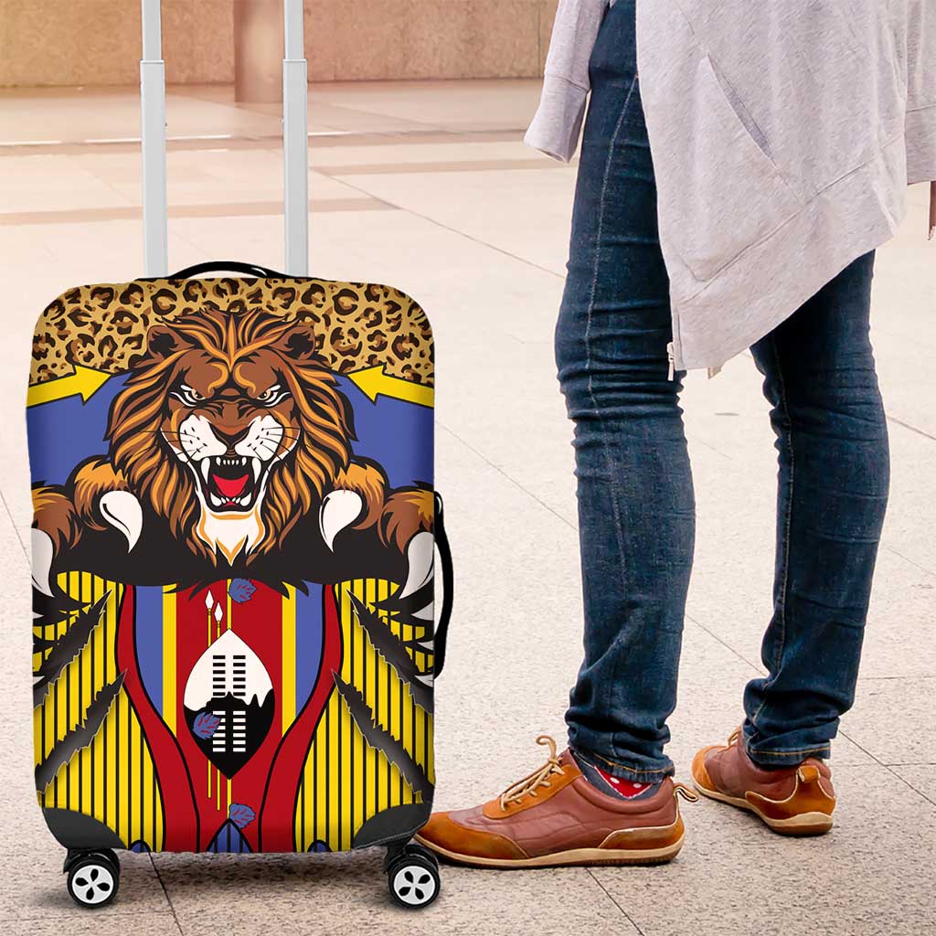 Swaziland Luggage Cover Coat of Arms Lion Elephant Shield Leopard Print Design TS04