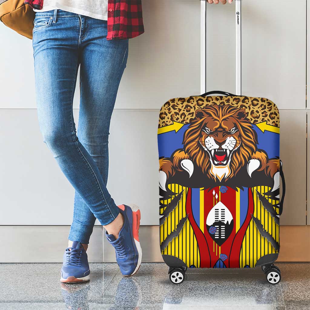 Swaziland Luggage Cover Coat of Arms Lion Elephant Shield Leopard Print Design TS04