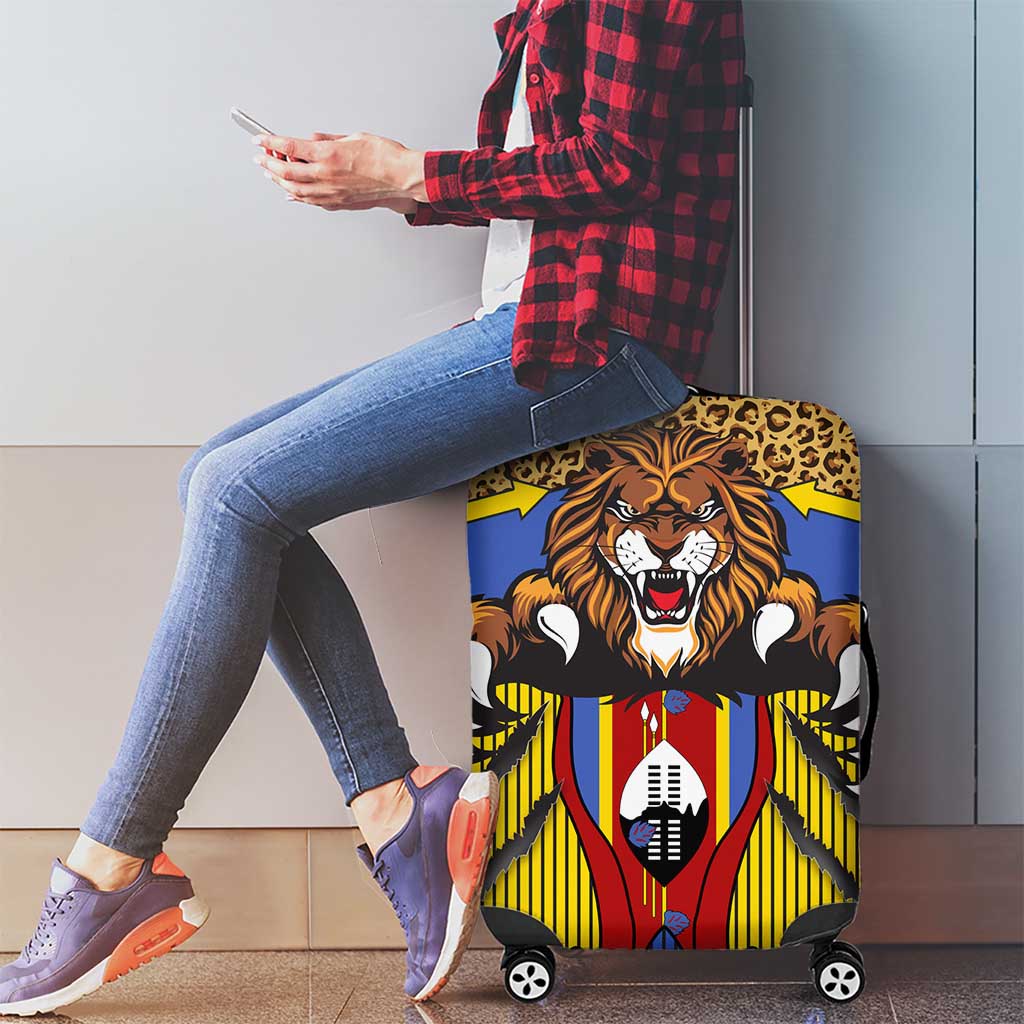 Swaziland Luggage Cover Coat of Arms Lion Elephant Shield Leopard Print Design TS04