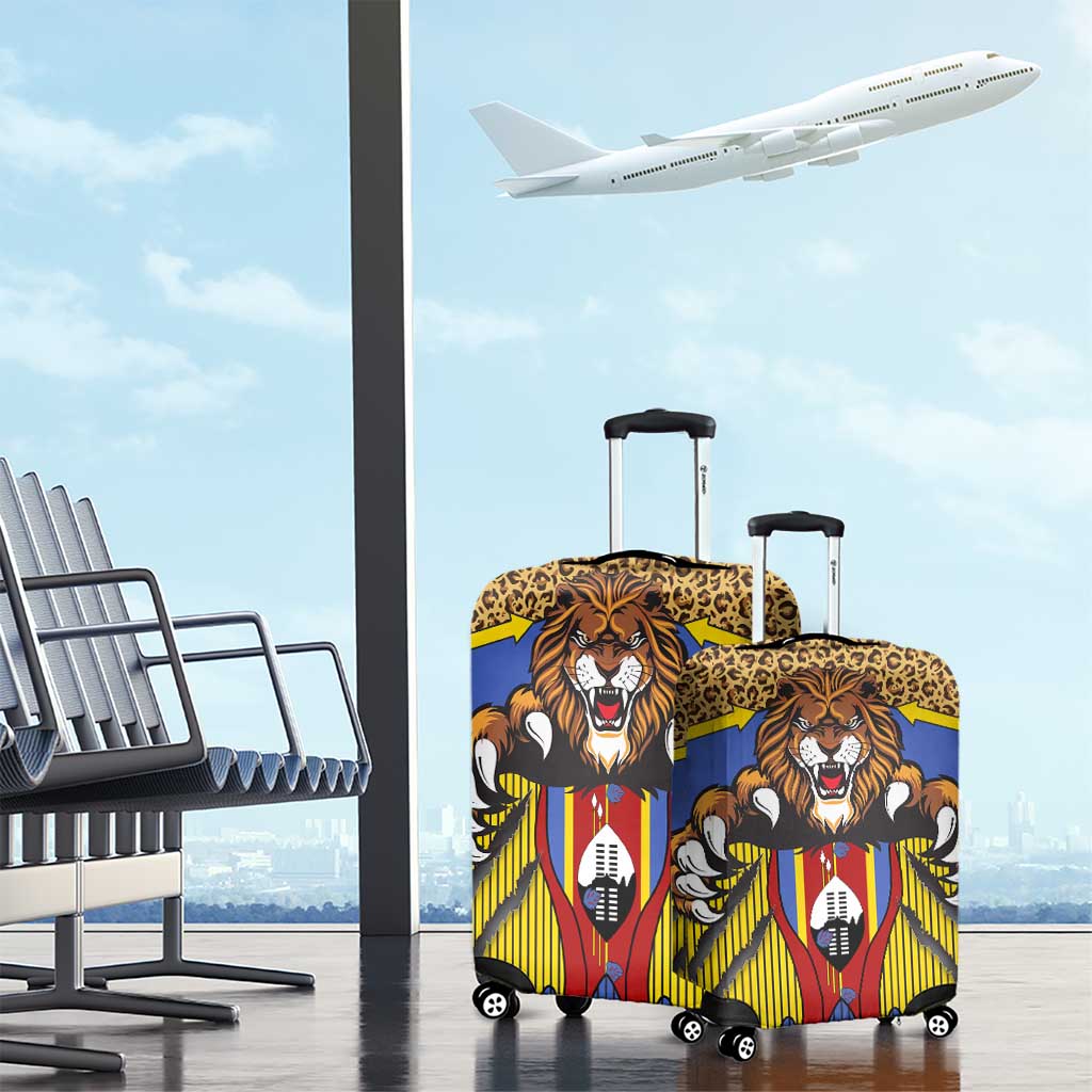 Swaziland Luggage Cover Coat of Arms Lion Elephant Shield Leopard Print Design TS04