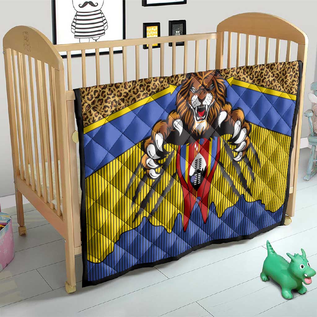 Swaziland Eswatini Quilt Coat of Arms Lion Elephant Shield Leopard Print Design TS04