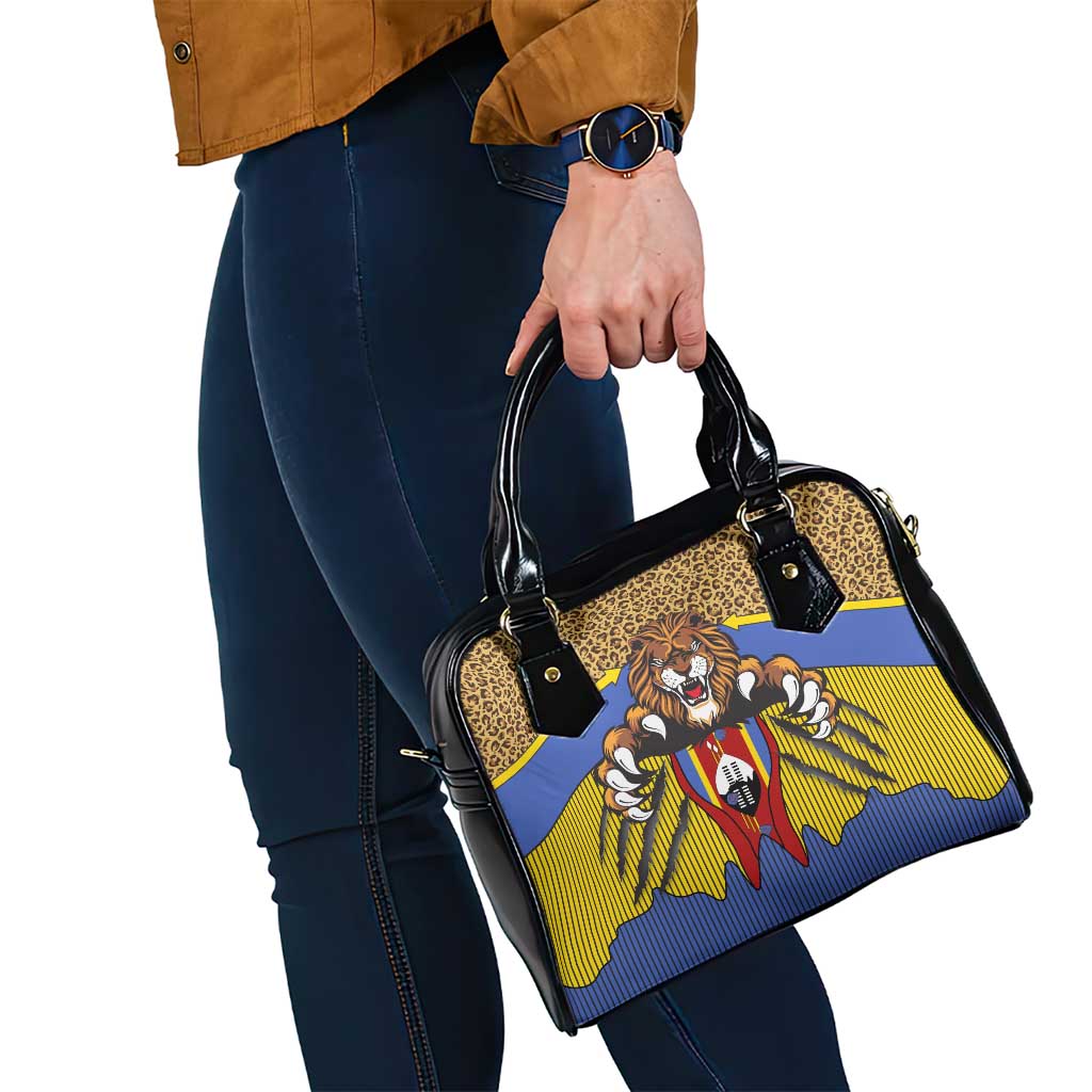 Swaziland Shoulder Handbag Coat of Arms Lion Elephant Shield Leopard Print Design TS04