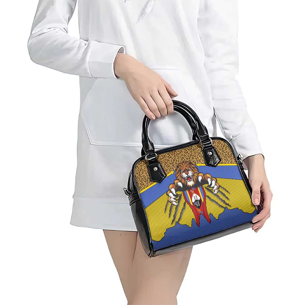 Swaziland Shoulder Handbag Coat of Arms Lion Elephant Shield Leopard Print Design TS04