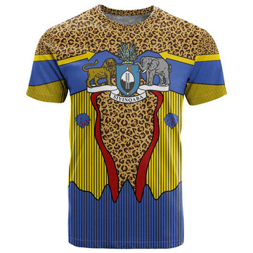 Swaziland Eswatini T shirt Coat of Arms Lion Elephant Shield Leopard Print Design TS04