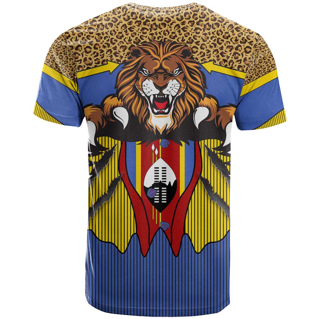 Swaziland Eswatini T shirt Coat of Arms Lion Elephant Shield Leopard Print Design TS04