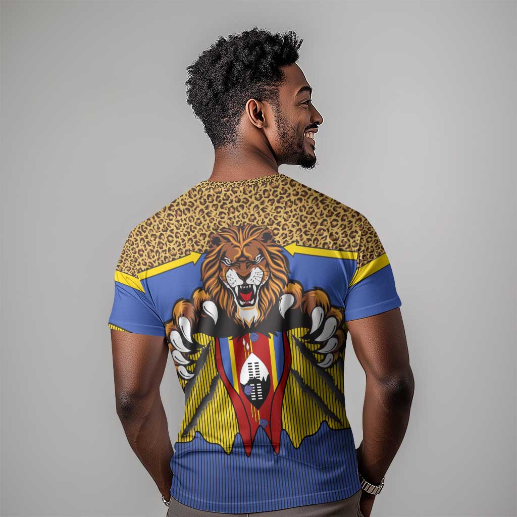 Swaziland Eswatini T shirt Coat of Arms Lion Elephant Shield Leopard Print Design TS04