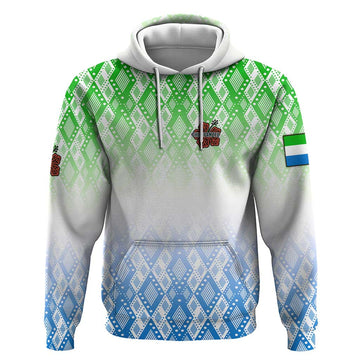 Sierra Leone Hoodie with Tribal Chimpanzee Design and Green Blue Gradient Pattern TS04
