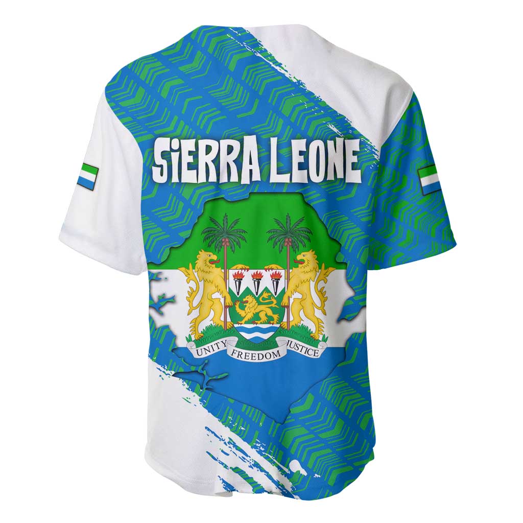Sierra Leone Crest Baseball Jersey with National Coat of Arms and Flag Colors TS04
