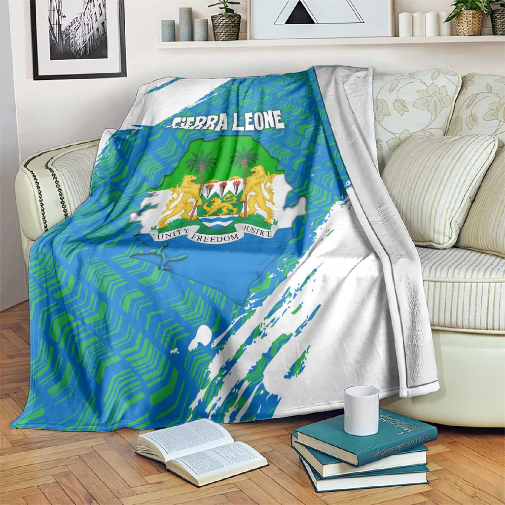 Sierra Leone Crest Blanket with National Coat of Arms and Flag Colors TS04