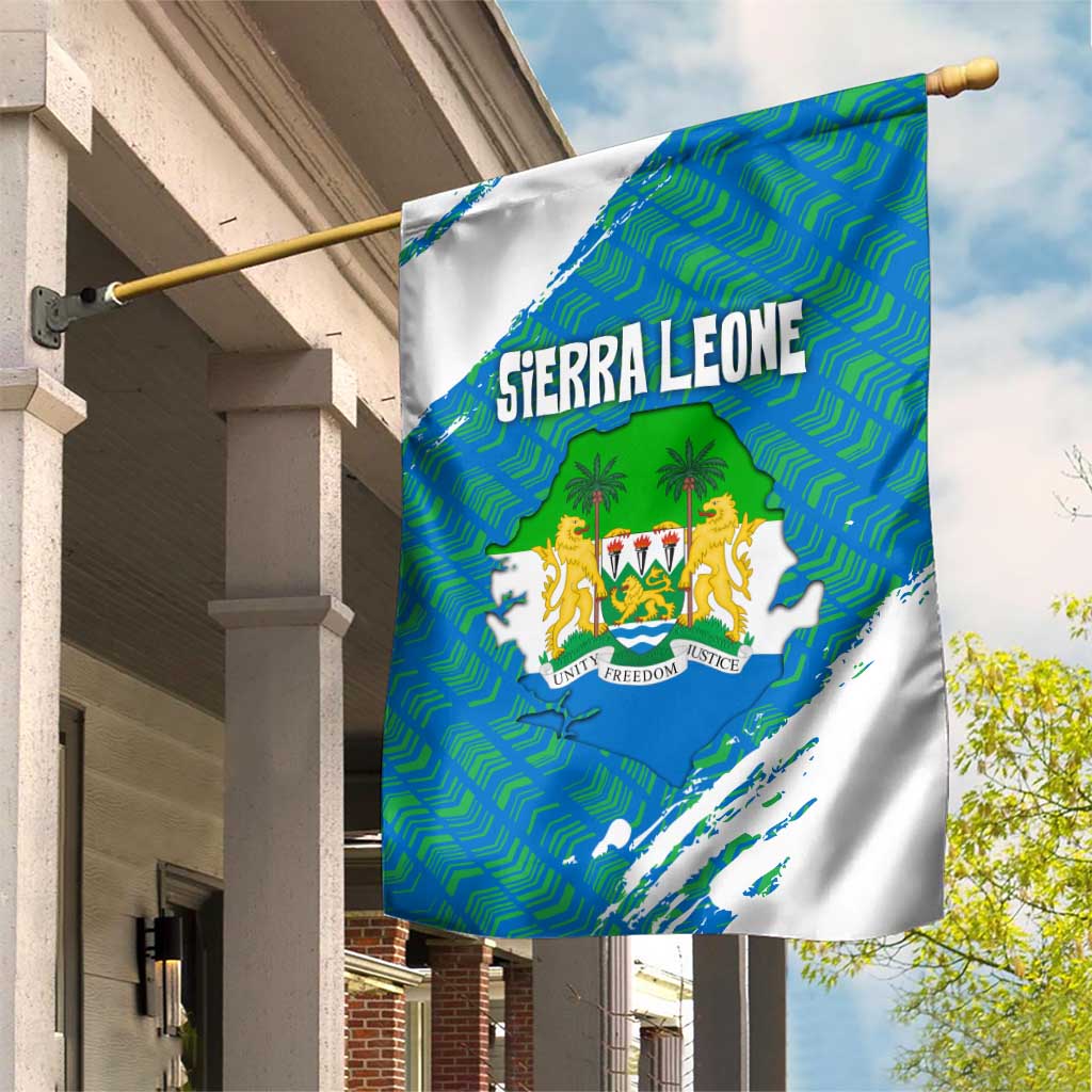 Sierra Leone Crest Garden Flag with National Coat of Arms and Flag Colors TS04