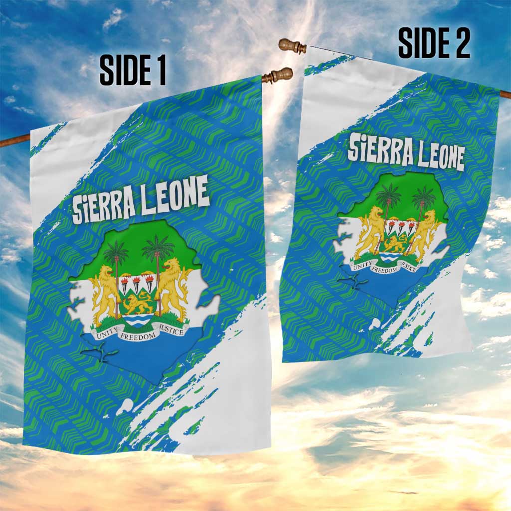 Sierra Leone Crest Garden Flag with National Coat of Arms and Flag Colors TS04