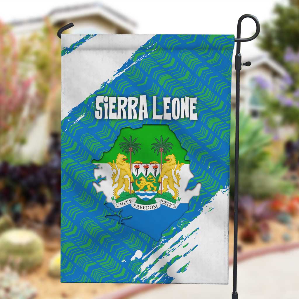 Sierra Leone Crest Garden Flag with National Coat of Arms and Flag Colors TS04