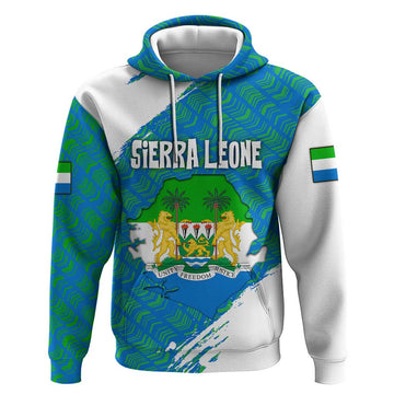 Sierra Leone Crest Hoodie with National Coat of Arms and Flag Colors TS04