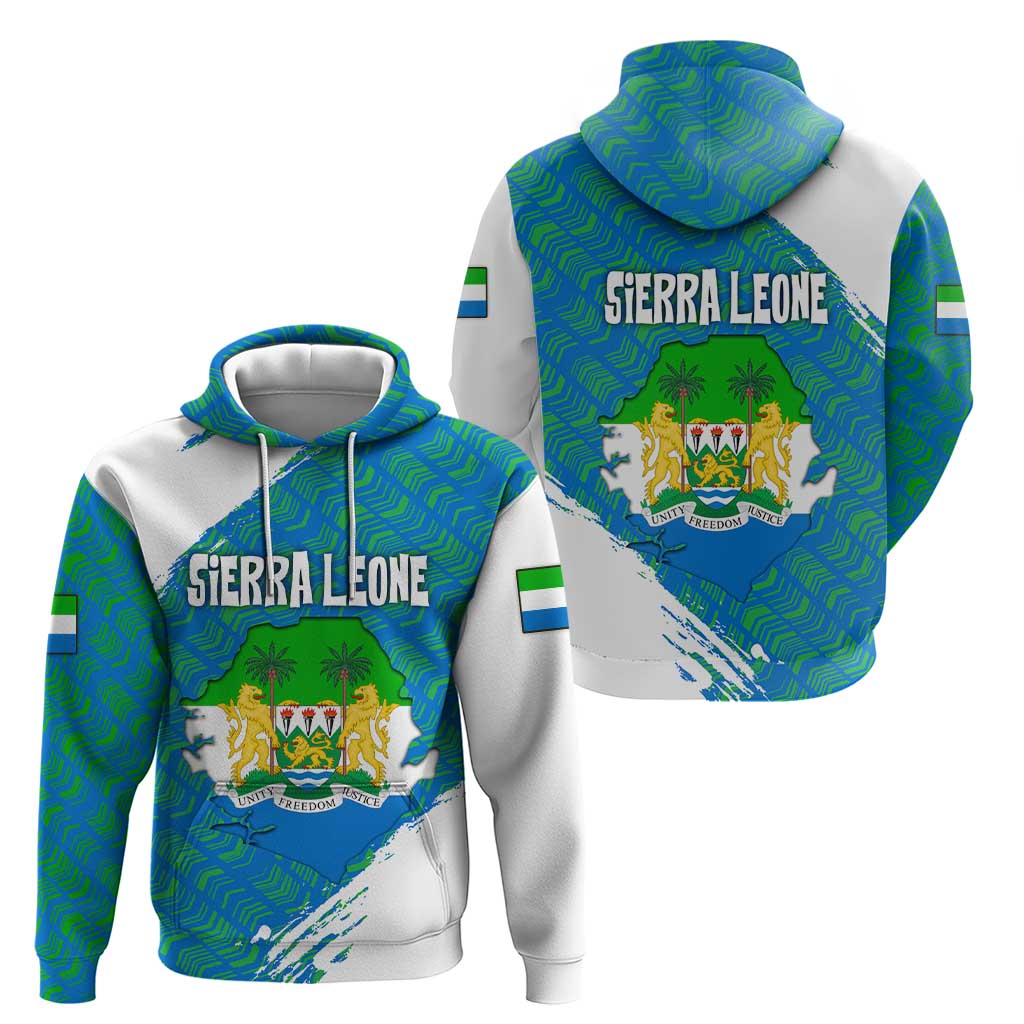 Sierra Leone Crest Hoodie with National Coat of Arms and Flag Colors TS04