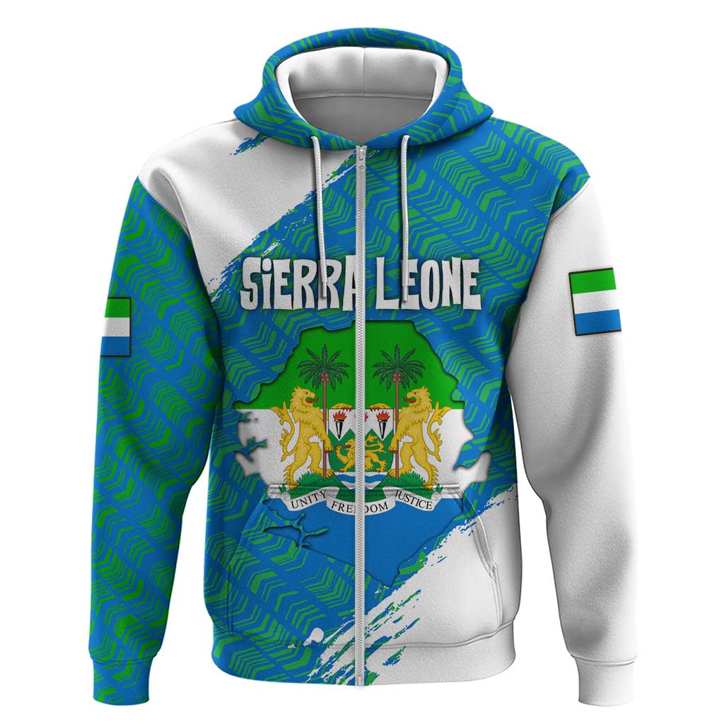 Sierra Leone Crest Hoodie with National Coat of Arms and Flag Colors TS04