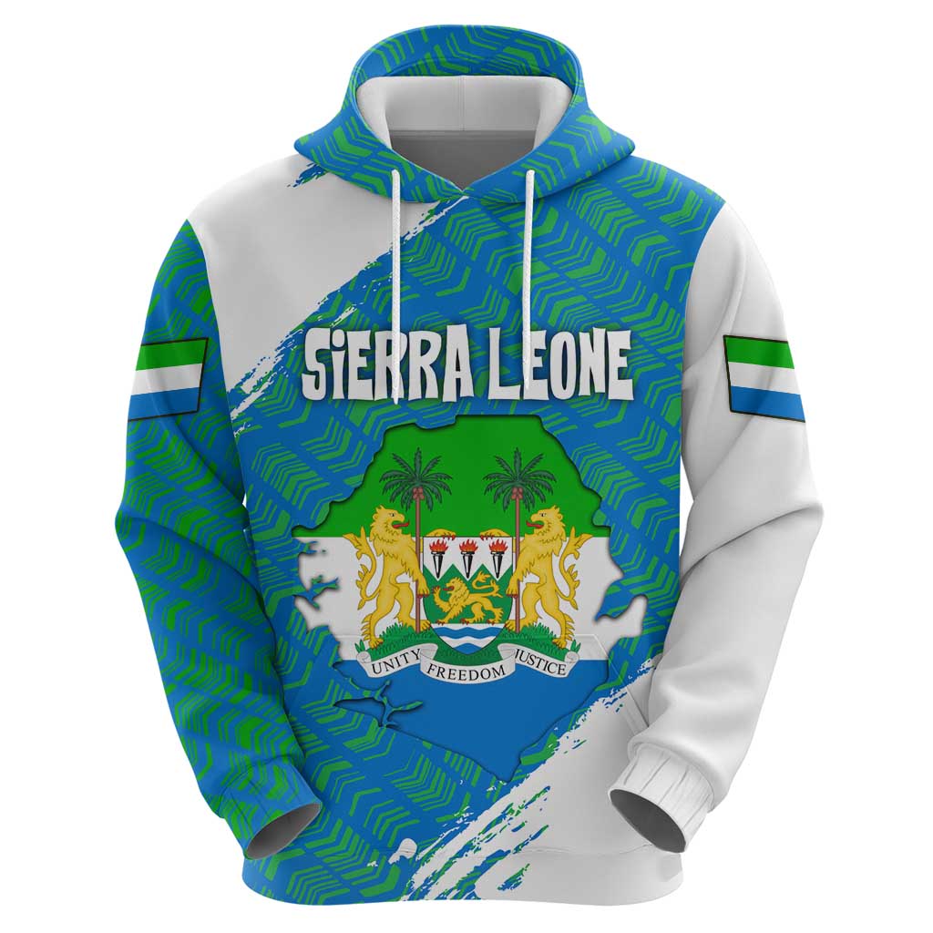 Sierra Leone Crest Hoodie with National Coat of Arms and Flag Colors TS04