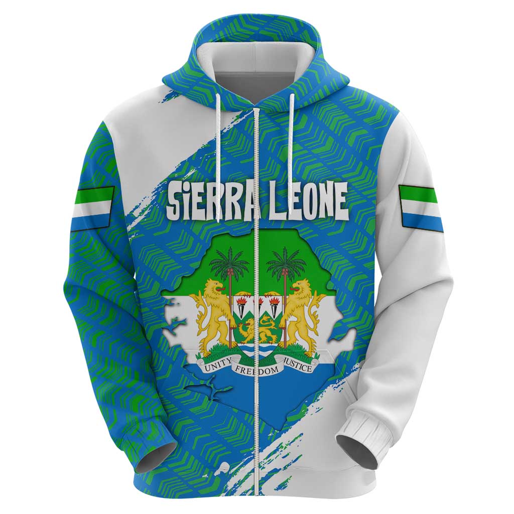 Sierra Leone Crest Hoodie with National Coat of Arms and Flag Colors TS04