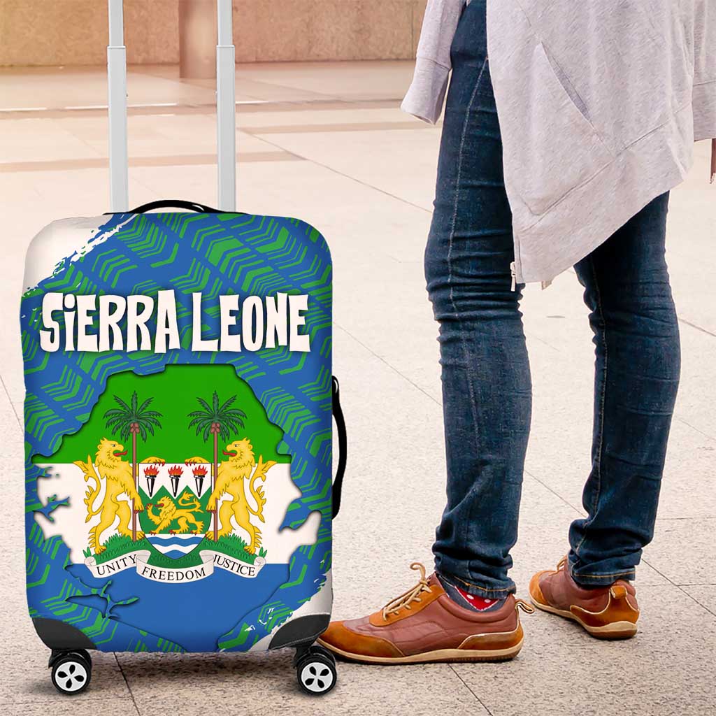 Sierra Leone Crest Luggage Cover with National Coat of Arms and Flag Colors TS04