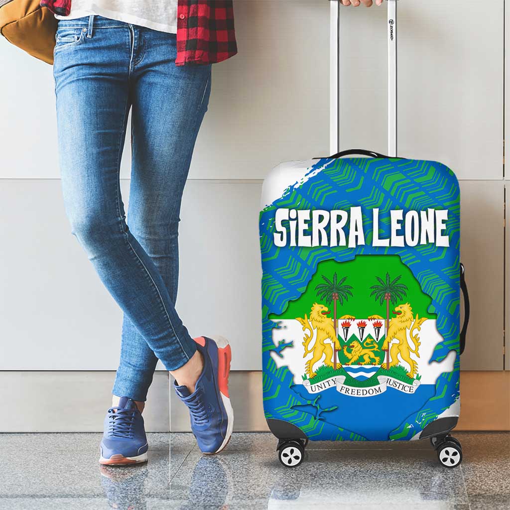 Sierra Leone Crest Luggage Cover with National Coat of Arms and Flag Colors TS04