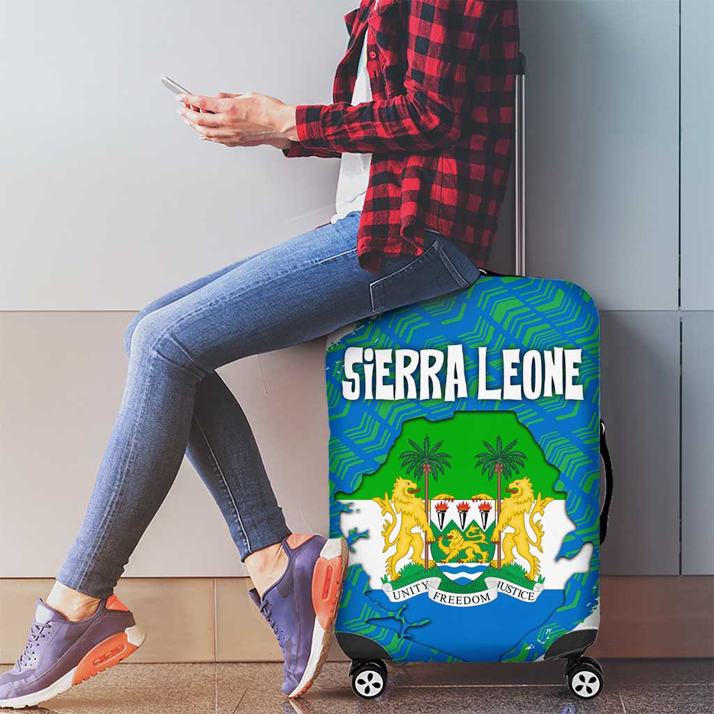 Sierra Leone Crest Luggage Cover with National Coat of Arms and Flag Colors TS04