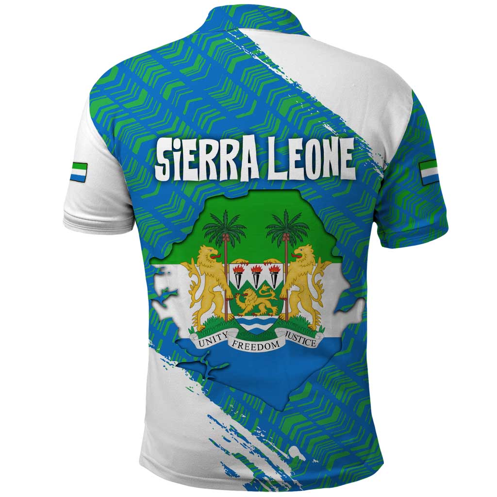 Sierra Leone Crest Polo Shirt with National Coat of Arms and Flag Colors TS04