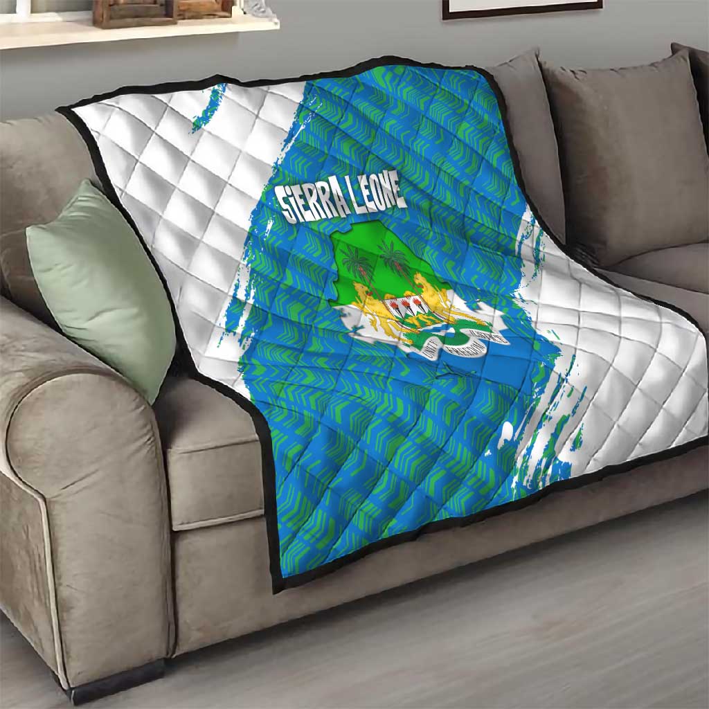 Sierra Leone Crest Quilt with National Coat of Arms and Flag Colors TS04