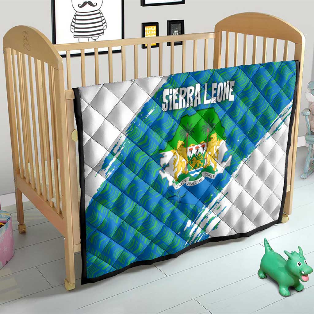 Sierra Leone Crest Quilt with National Coat of Arms and Flag Colors TS04