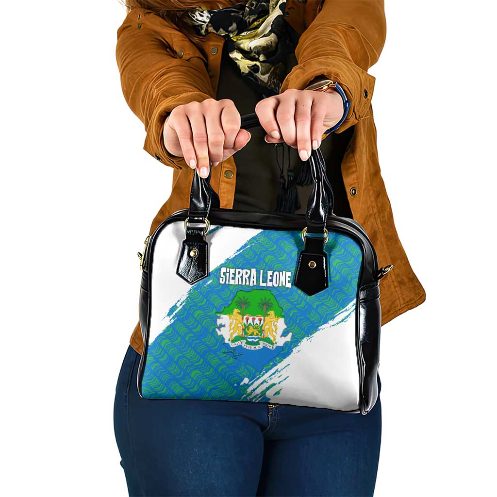 Sierra Leone Crest Shoulder Handbag with National Coat of Arms and Flag Colors TS04