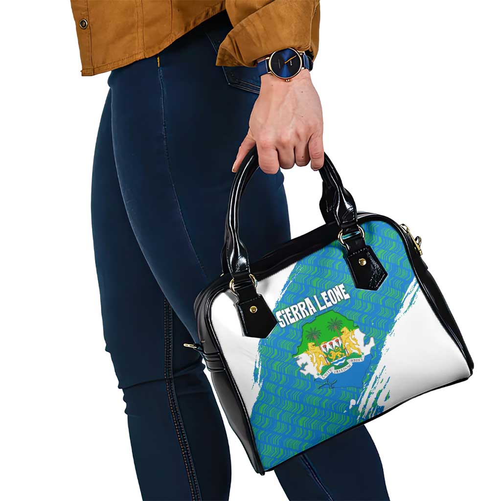Sierra Leone Crest Shoulder Handbag with National Coat of Arms and Flag Colors TS04
