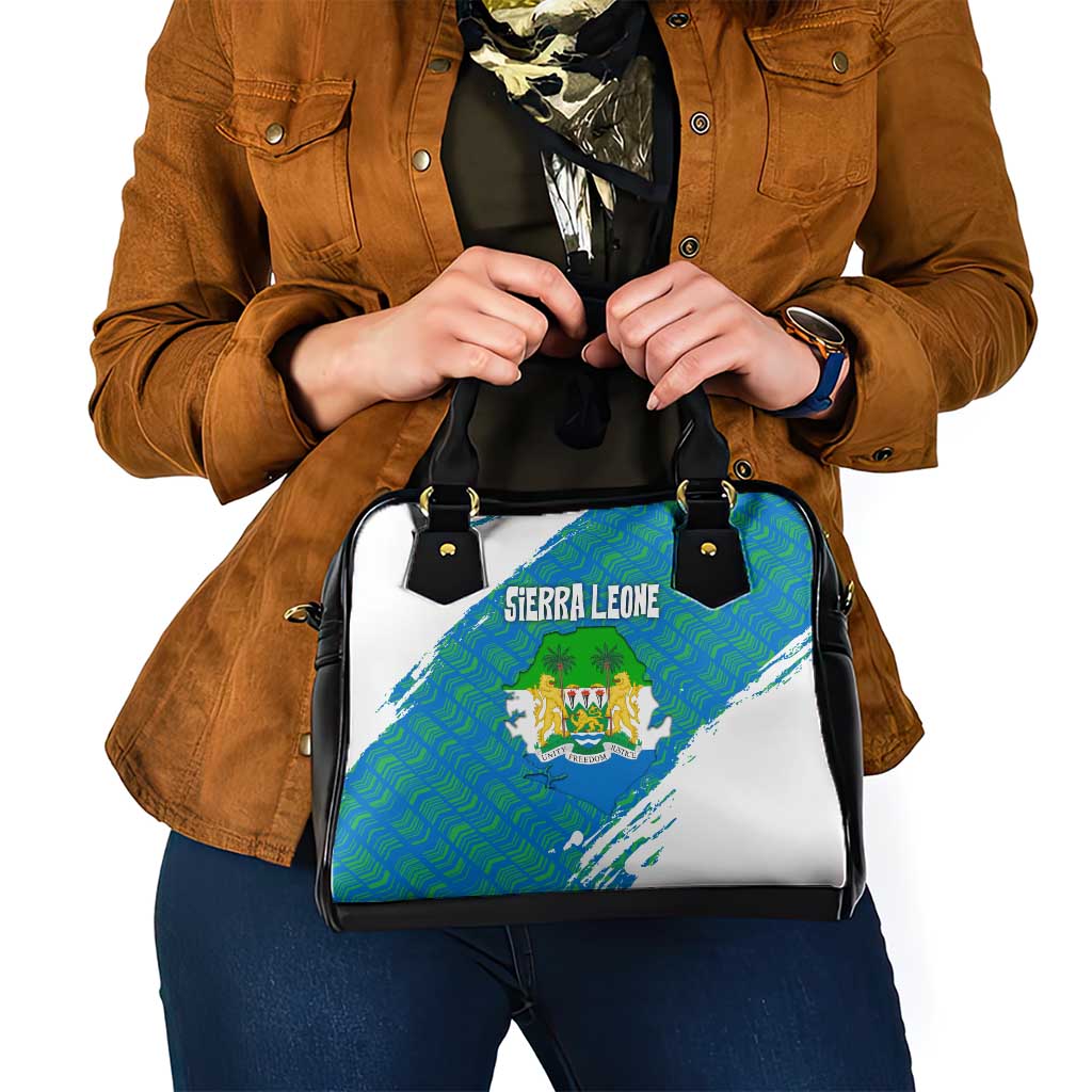 Sierra Leone Crest Shoulder Handbag with National Coat of Arms and Flag Colors TS04