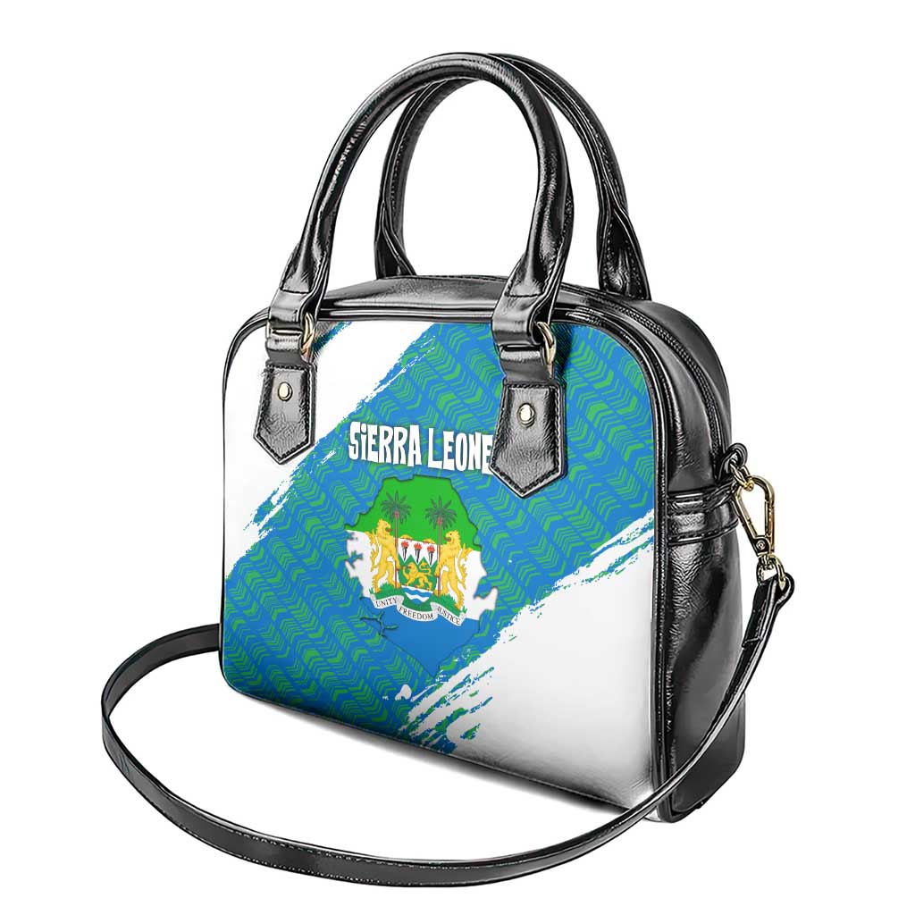 Sierra Leone Crest Shoulder Handbag with National Coat of Arms and Flag Colors TS04