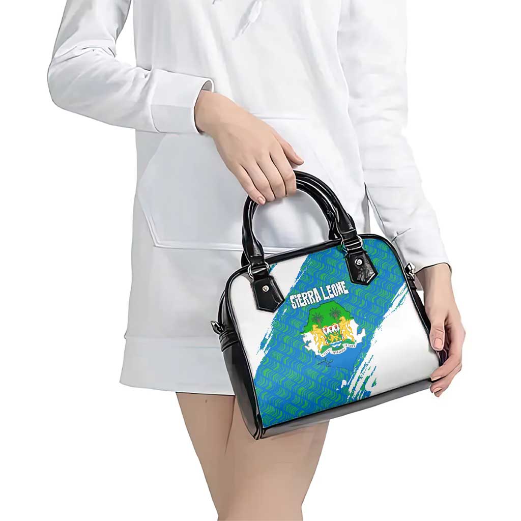 Sierra Leone Crest Shoulder Handbag with National Coat of Arms and Flag Colors TS04