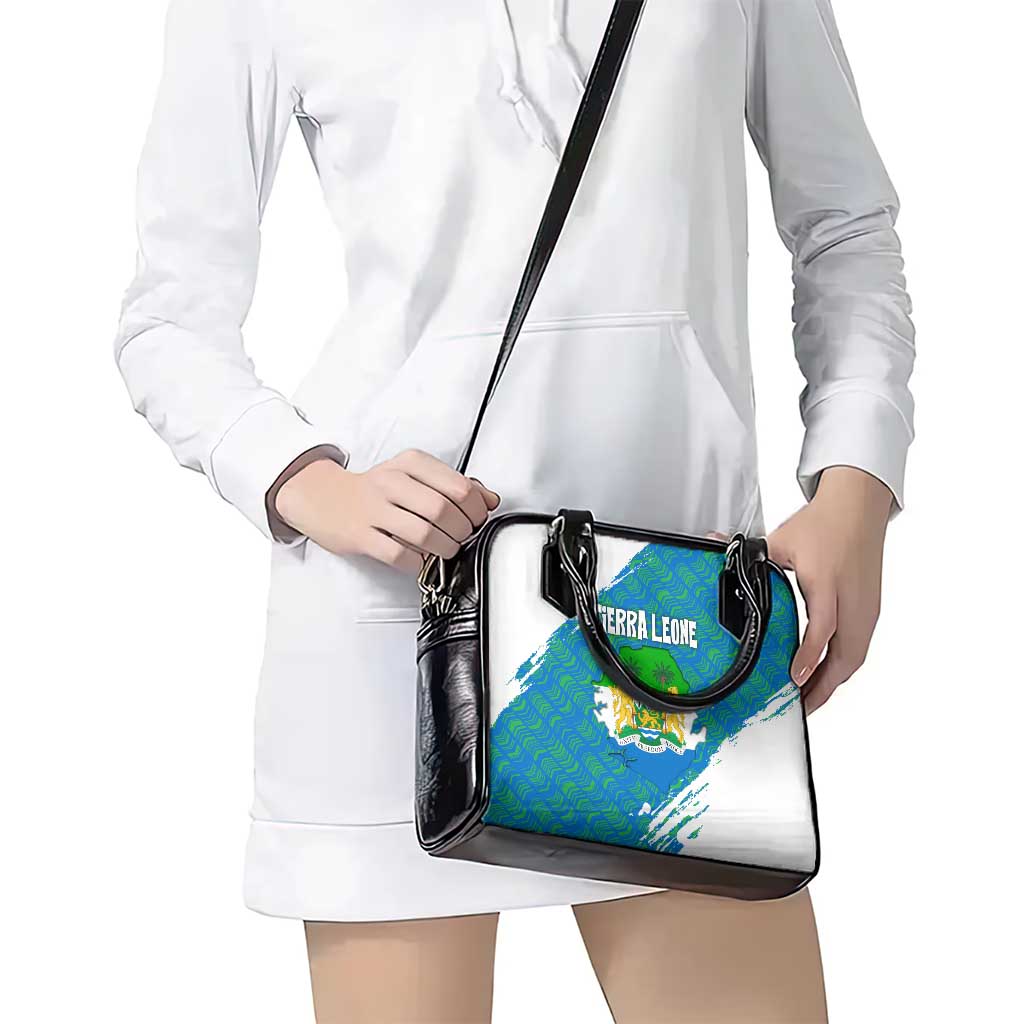 Sierra Leone Crest Shoulder Handbag with National Coat of Arms and Flag Colors TS04