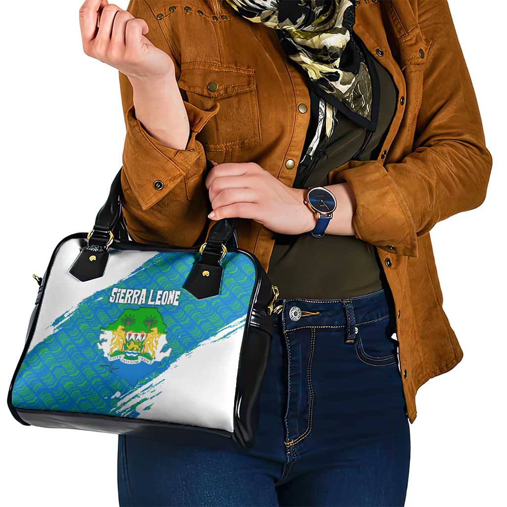 Sierra Leone Crest Shoulder Handbag with National Coat of Arms and Flag Colors TS04