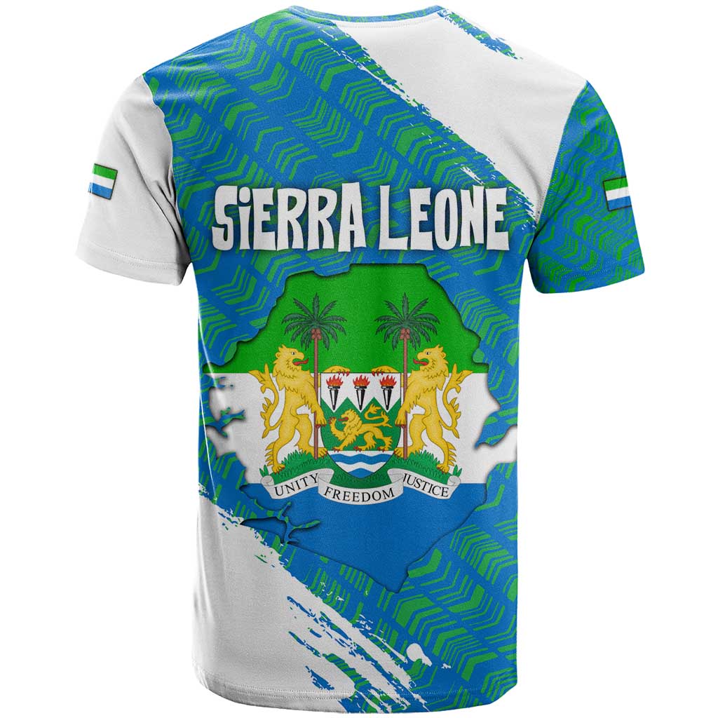 Sierra Leone Crest T shirt with National Coat of Arms and Flag Colors TS04