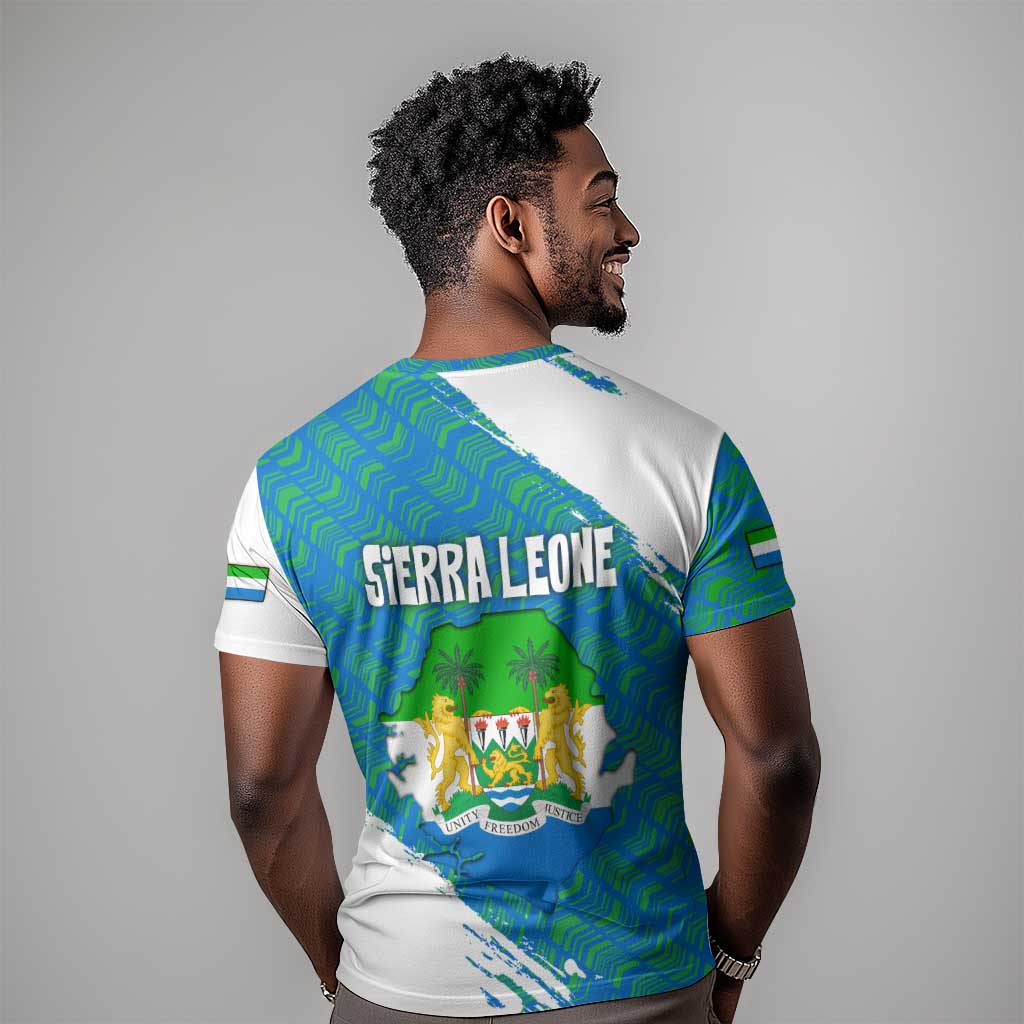 Sierra Leone Crest T shirt with National Coat of Arms and Flag Colors TS04