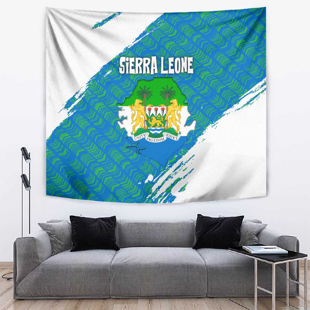 Sierra Leone Crest Tapestry with National Coat of Arms and Flag Colors TS04