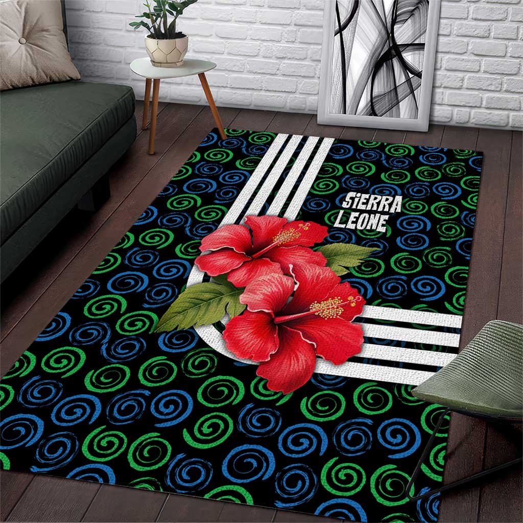 Sierra Leone Area Rug Red Hibiscus Floral Design TS04