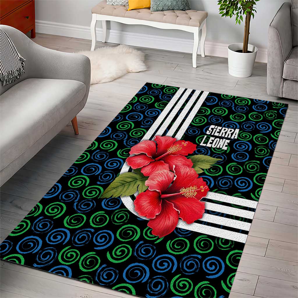Sierra Leone Area Rug Red Hibiscus Floral Design TS04
