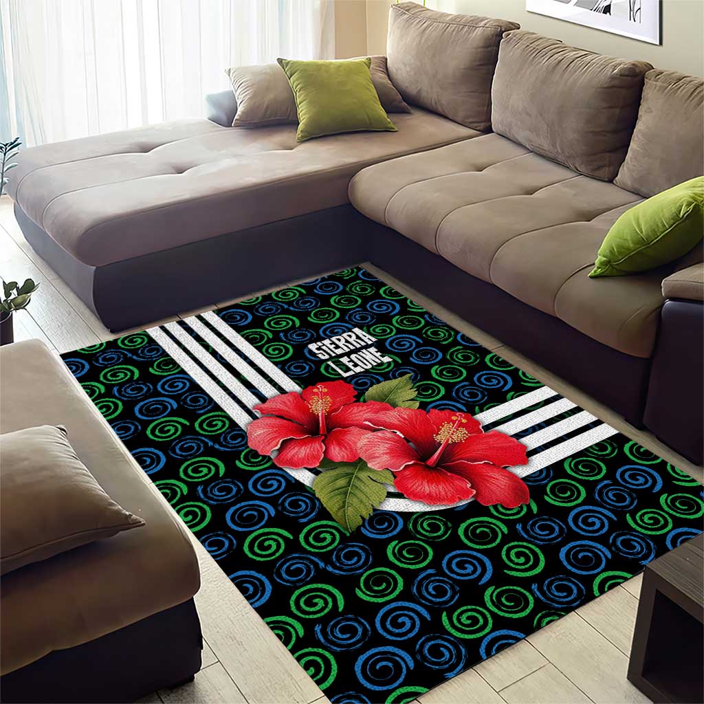 Sierra Leone Area Rug Red Hibiscus Floral Design TS04